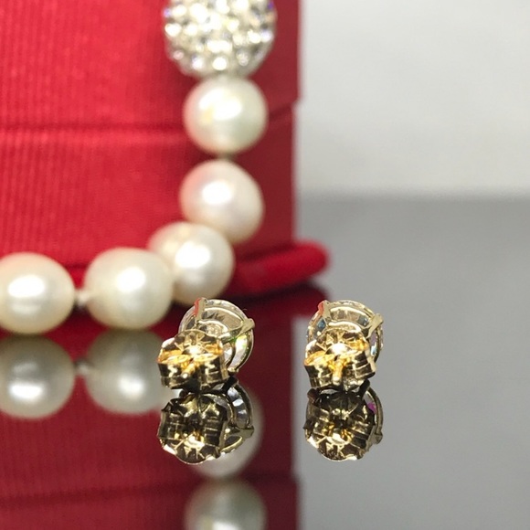 14k solid gold lab created 1ct diamond earrings - Picture 8 of 8